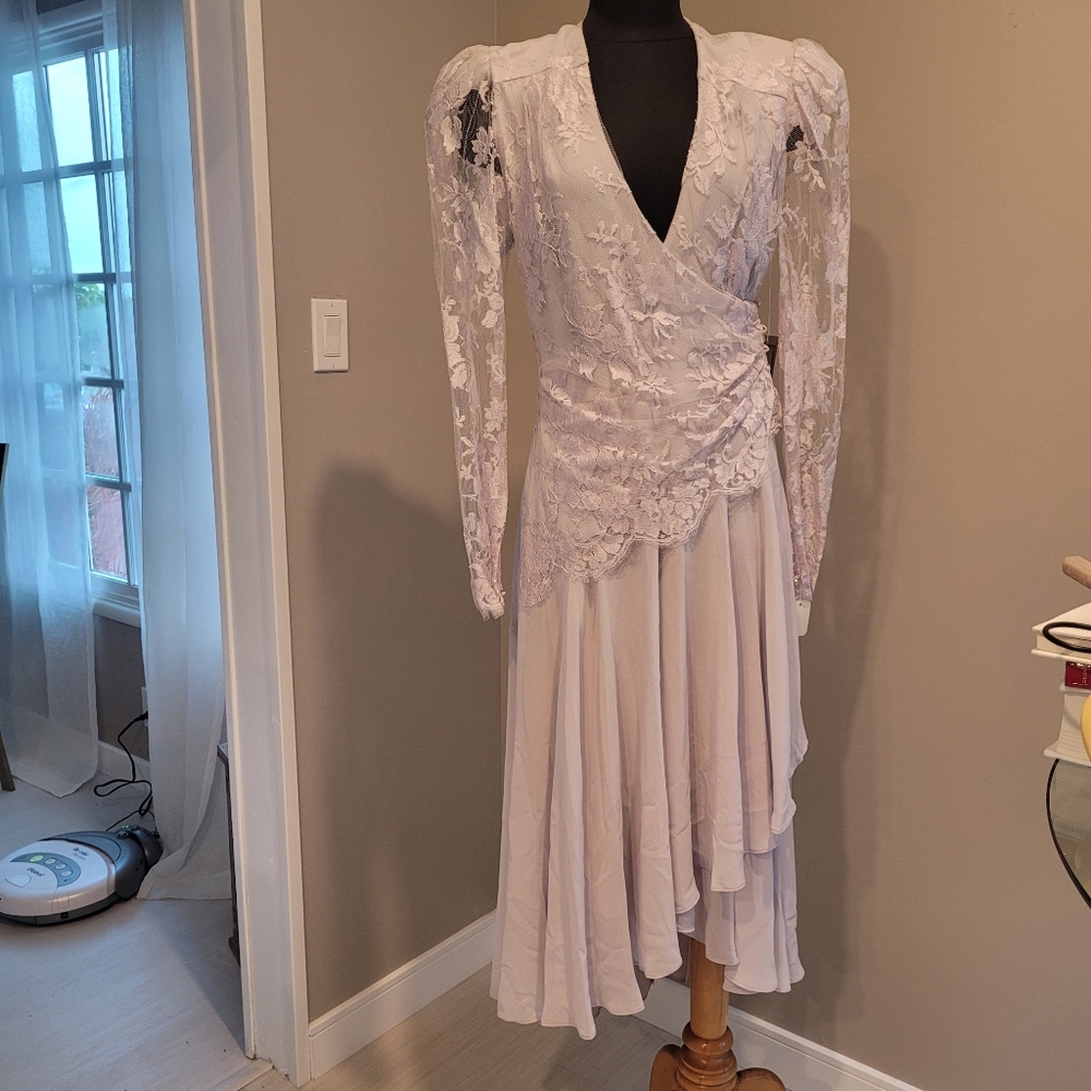 New Vintage Casadei Cocktail/ Special Occasion  Silver Dress Size 14